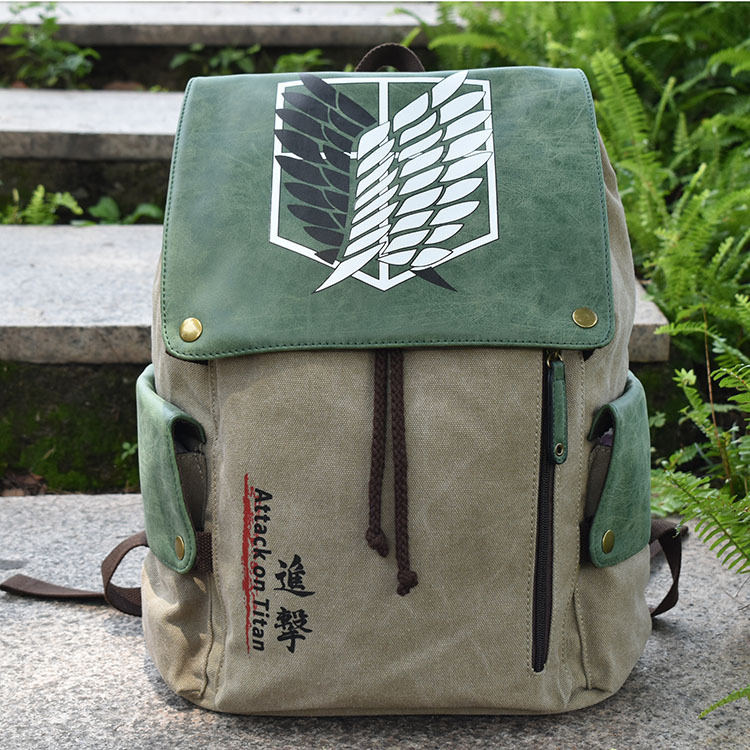 帆布双肩背包可意昂官方网站图案